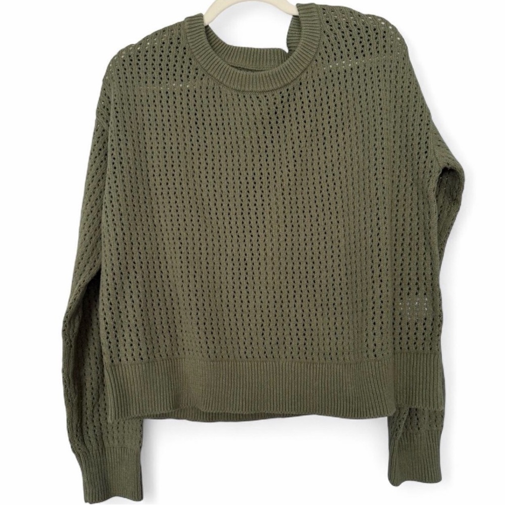 Lucky Brand Open Knit Crew Neck Sweater (Medium)